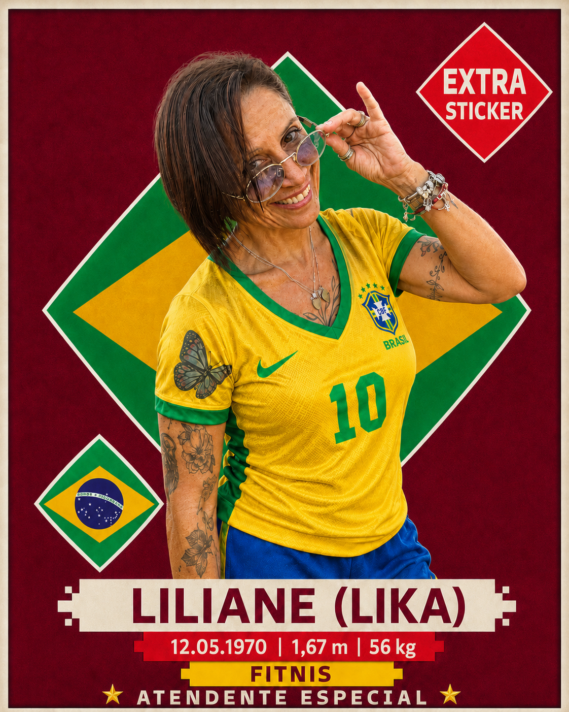 Card colecionável feminino gerado com IA
