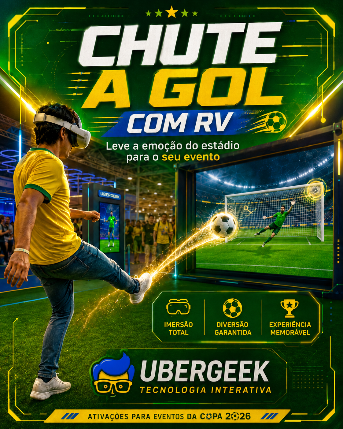 Chute a gol com realidade virtual
